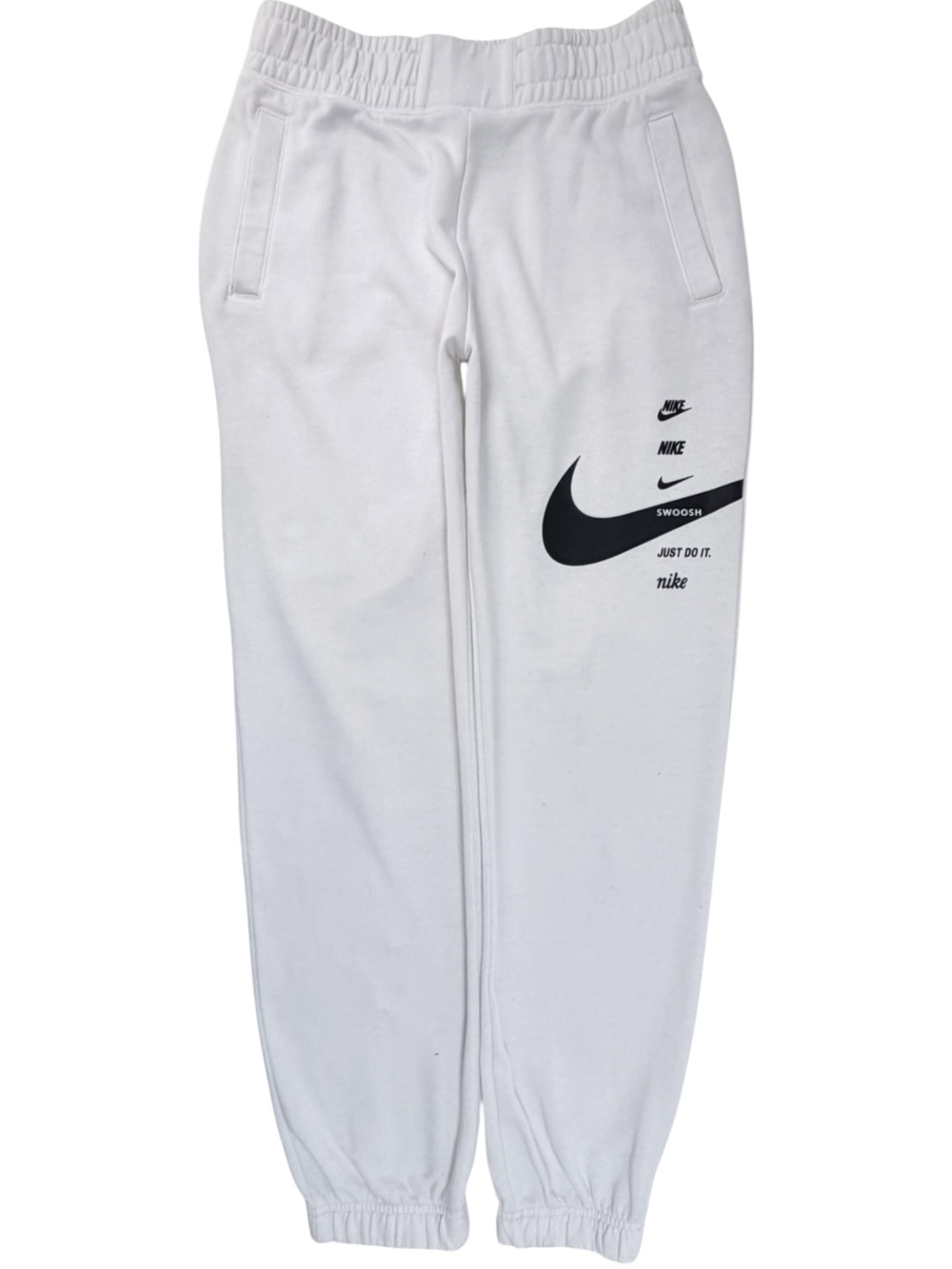 Nike Womens Sportswear Swoosh Fleece Joggers S White Black DJ1125-100